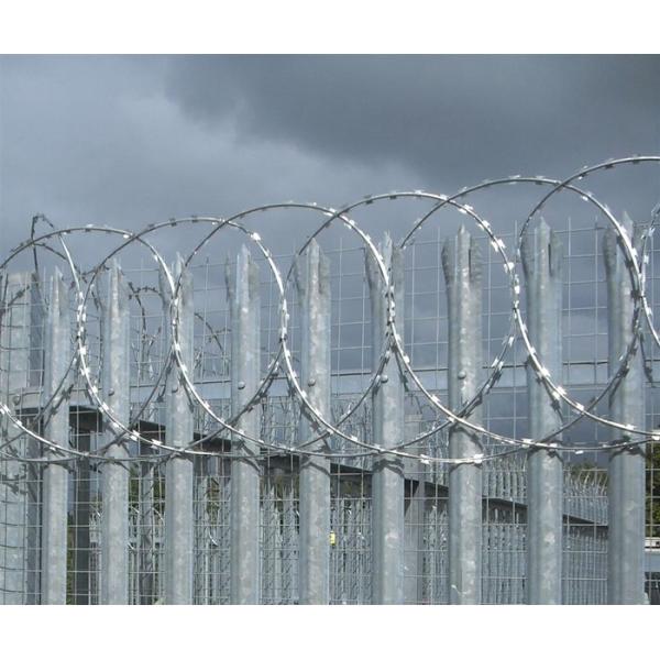 15m Hot Dipped Galvanized Flat Wrap Razor Wire Coils 500mm Height