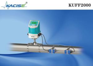 China KUFF2000 Clamp On Ultrasonic Flow Meter Main Unit And Sensor Fixed On Pipe wholesale