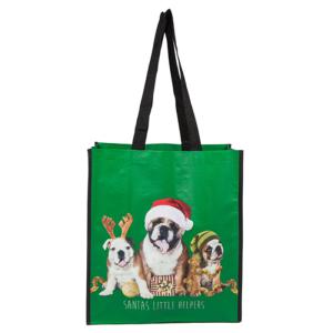 China Green Reusable Polypropylene Tote Bags With Three Pretty Dogs Solid Rope on sale