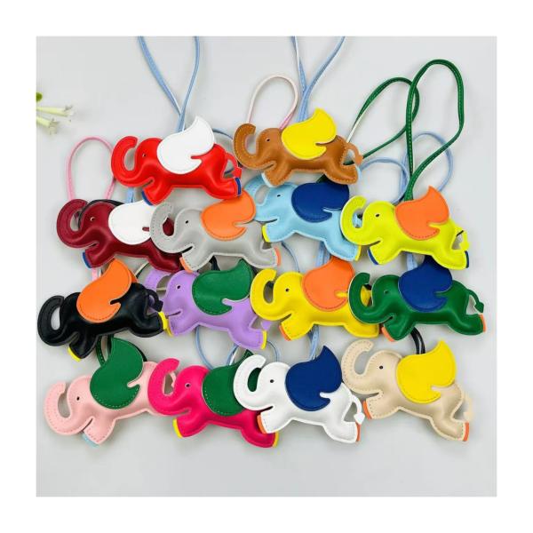 Quality Custom Bulk Leather Keychains Car Keychain Elephant PU Leather Keychain for sale