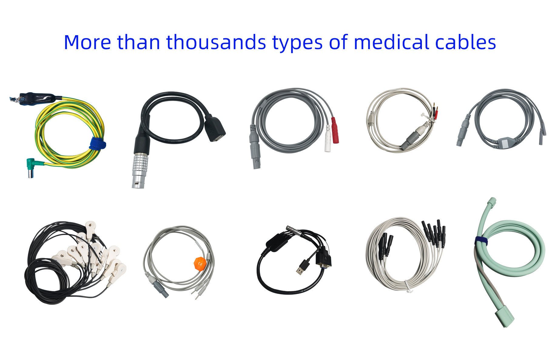 Nickel Plated Plastic 6 Pin Connector Cable for Medical Devices