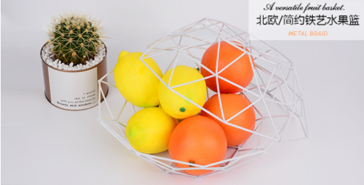 Wear Resistant H13.5CM Single Tier Steel Fruit Basket