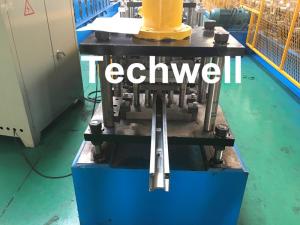 China PPGI , Galvanized Steel Guide Rail Roll Forming Machine With Disk Saw Cutting For Making Shutter Door Slats wholesale