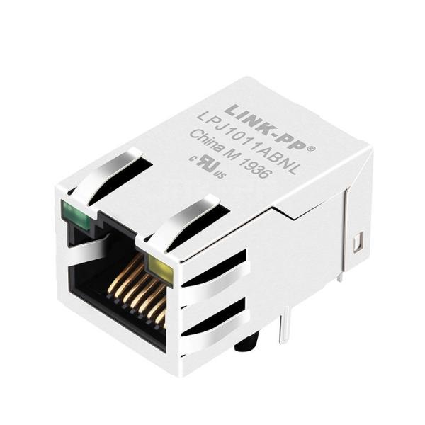 Quality Pulse J1011F21PNL Compatible LINK-PP LPJ1011ABNL 10/100 Base-T 1x1 Port RJ45 Ethernet Magjack Tab Up Green/Yellow Led for sale