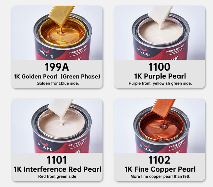 Standard 1K Basecoat Metallic Pigment Pearl Automotive Paint Spray Car Paint Liquid Coating Automotive Thinner 10