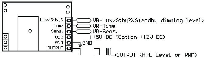VR Adjustable 5V Microwave Sensor ON / OFF Control Dimming Control