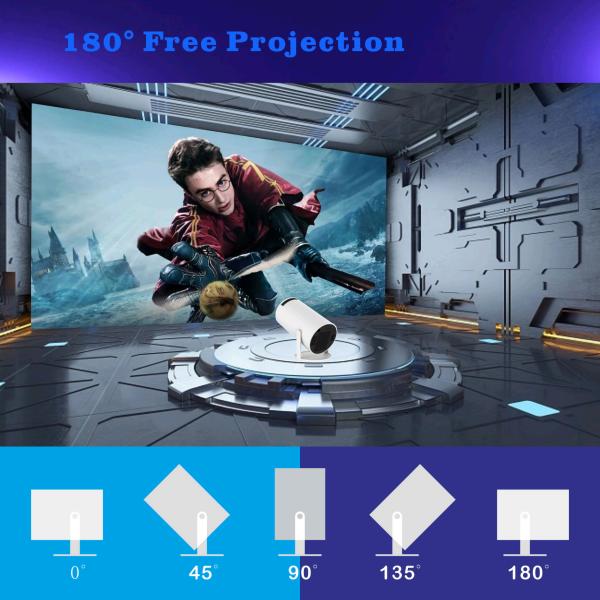 Projection Size 20-200 Inches 4K HD Projector with Audio Light Source LED