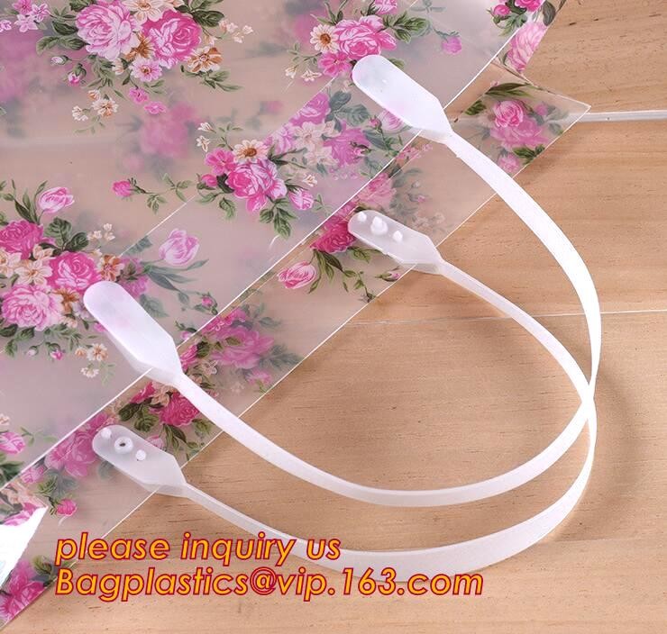 Promotional customized high quality soft loop plastic cloth bag,manufacturer custom soft loop handle polyethylene PE pla