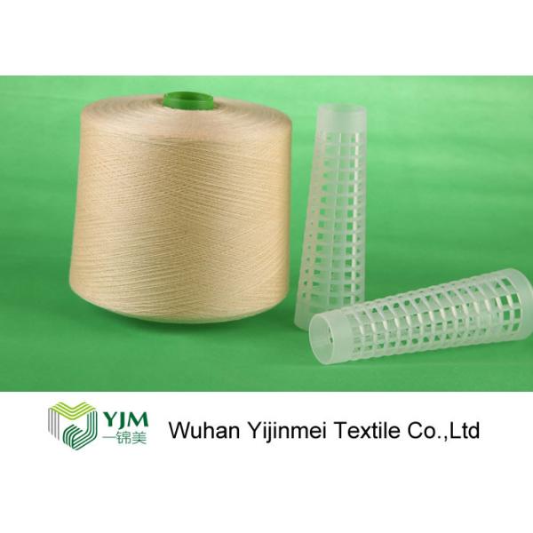 Red / White / Yellow Z Twist Polyester Dyed Yarn For Virgin Sewing Thread