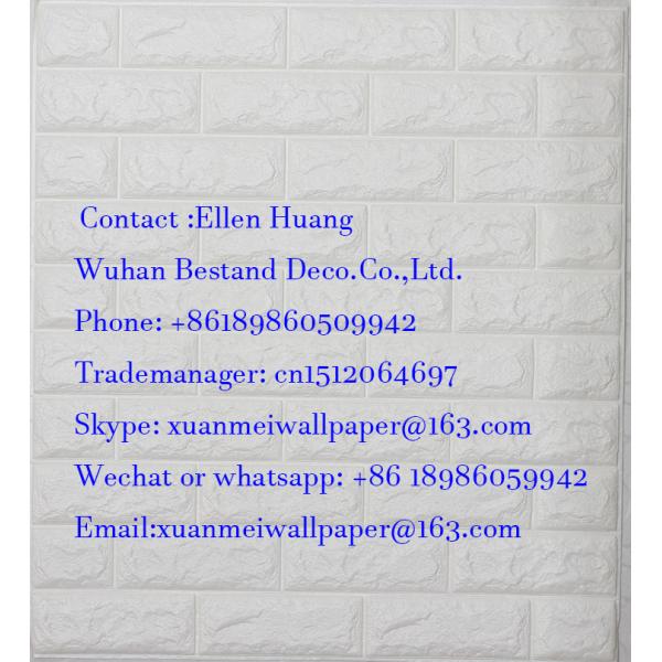 Soft Packages Design Style Waterproof Moistureproof 3D PE Foam Brick Wall Sticker 10mm Thick White Color Wall Decor Wallpaper