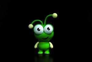China Cricket Insect Plastic Toy Figures Movable Arm With Two Big Eyes 6.5*7*2.4cm on sale