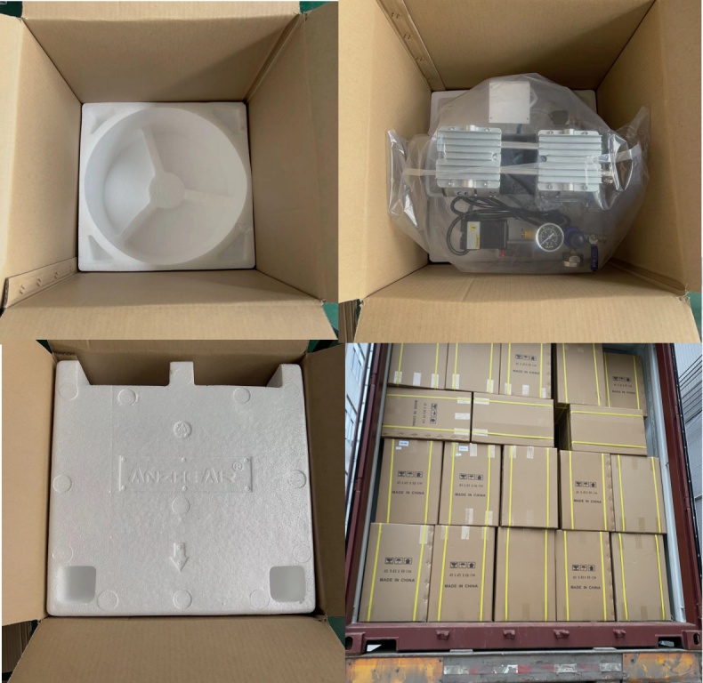 ISO Approved Dental Compressor Portable Oil Free Air Compressor with Silent Cabinet Gery Color Silent Compressor with Box