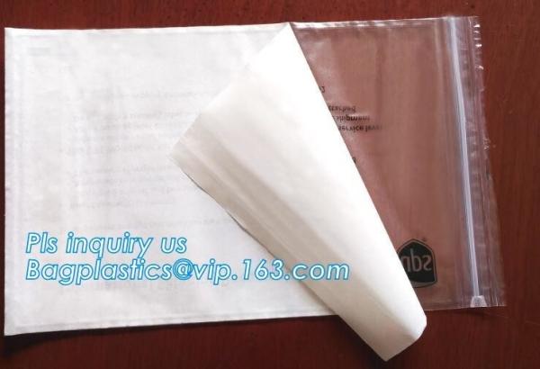 Quality Printed adhesive PAKLIST waterproof packing list enclosed envelopes for Receipt Slips, printed adhesive packing list env for sale
