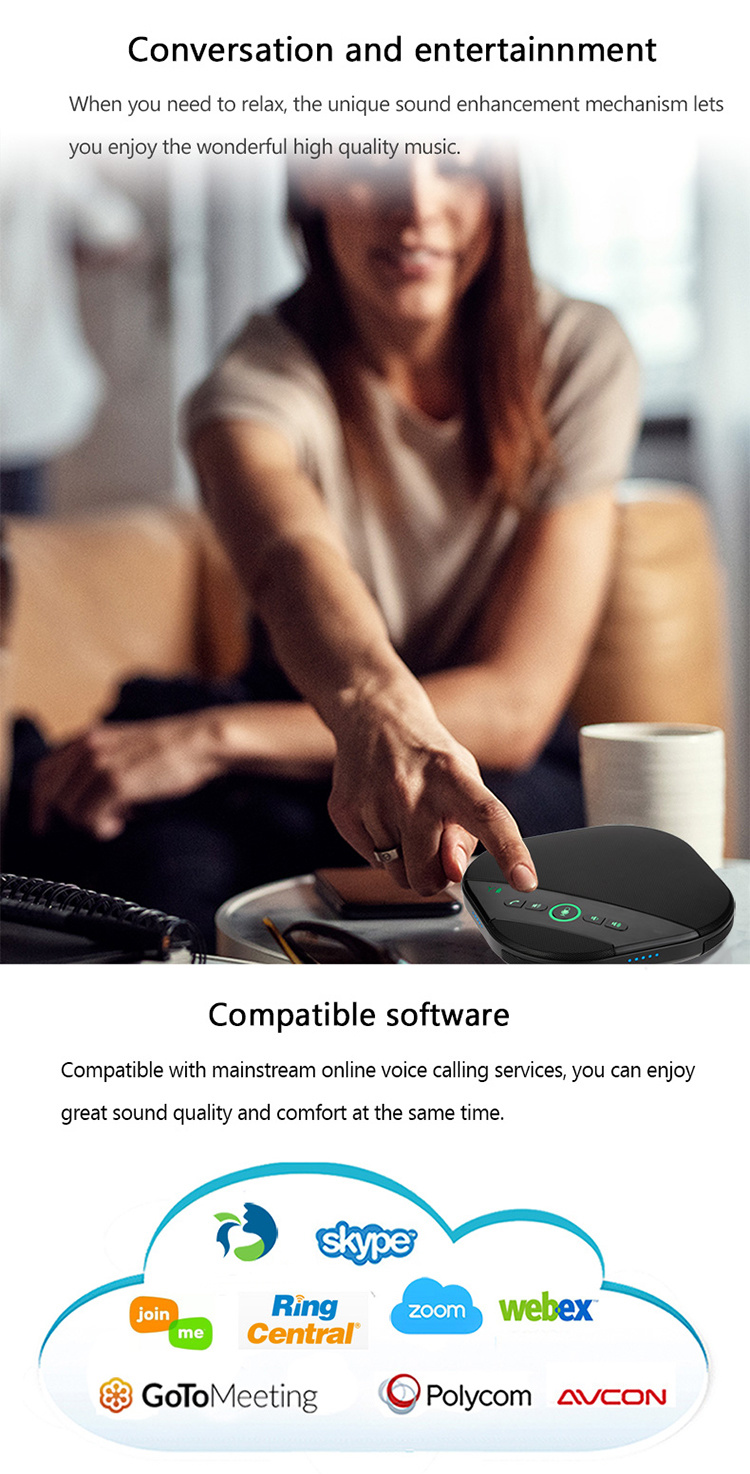 Laptop USB Driver Free Wireless PC Camera Microphone for Conference Room Sound System
