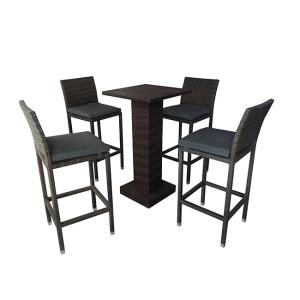 Classic outdoor bar balcony table and chair combination garden rain-proof rattan leisure bistro high table and bar stool