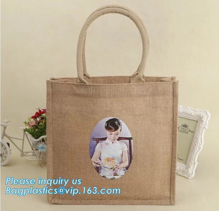JUTE STORAGE BASKET WITH COTTON ROPE HANDLES,Burlap fabric jute toy storage basket for home storage organization bagease