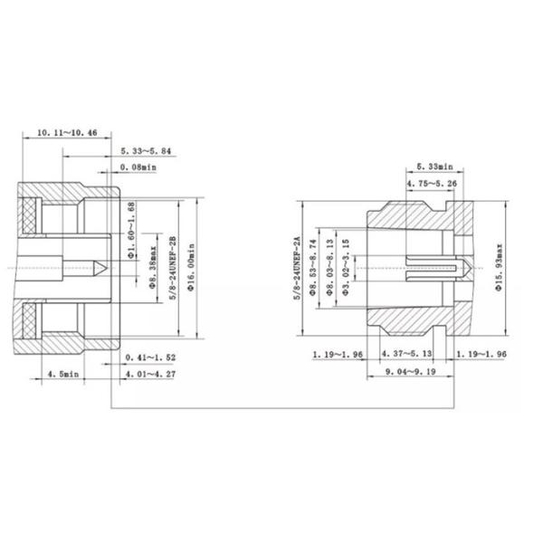 N Female Stainless Steel 4-hole Flange RF Coaxial Connector with Brass Microstrip