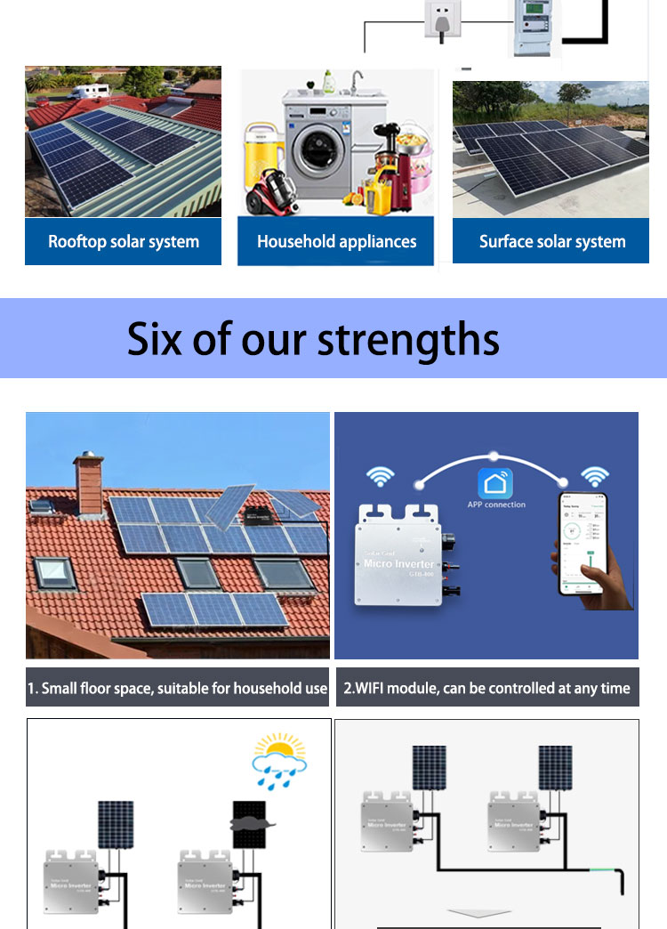 300W Micro Inverters With Monitoring Micro Grid Tie Solar Inverter With 100% Safety Solar Micro Inverters