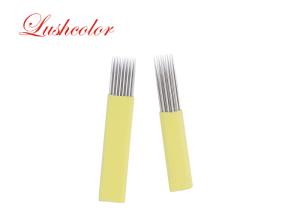 China Semi Permanent Makeup Microblading Needles Double Rows Yellow Shading Blade wholesale