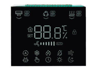 3.5 Inch Square Shape VA LCD Display 3 Digit Seven Segment Display with 19 PIN