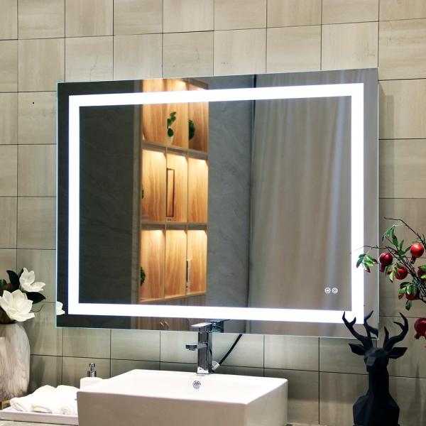 Quality Modern Vanity IP44 Rated LED Lighted Hotel Backlit Bathroom Mirror with Design Style for sale