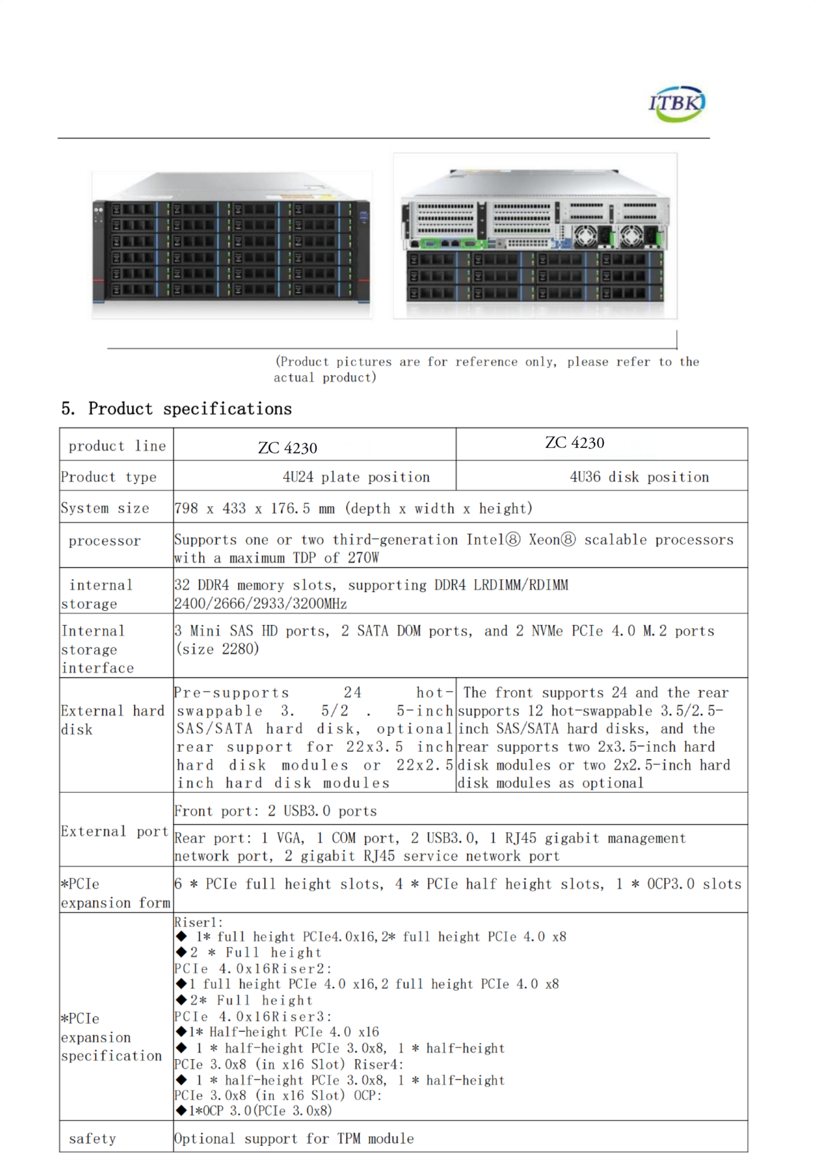 ZC 4230 Rack Server Dual Intel Xeon 3rd Gen DDR4 1300W PSU