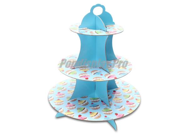 Quality Temporary Cardboard Corrugated Counter Display Light Duty 3 Sized Round Shelves for sale