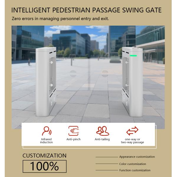 Access Control Supermarket Swing Gate IP54 130W High Speed Gate
