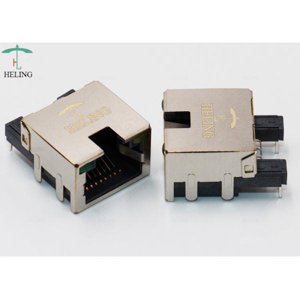 Through Hole Customized Low Profile RJ45 , Tab Up Female Lan Connector