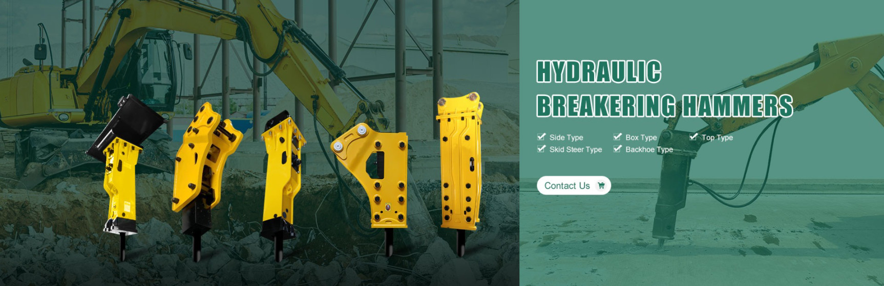 Demolition Equipment Hydraulic Jack Breaker Side Type Light Duty Hammer For Excavators