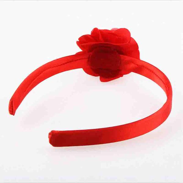 Handmade Red Satin Toddler Girl Hair Accessories Eco - Friendly For Kids Party