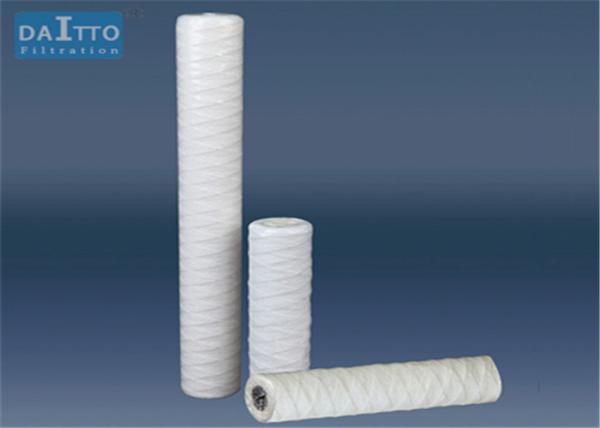 Quality Bleached Cotton String Wound Filter Cartridge , Glass Fiber Pre Filter Cartridge for sale