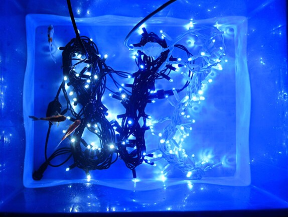10m connectable Anti Cold blue LED Strings lights w/ bubble shell 100 bulbs IP65