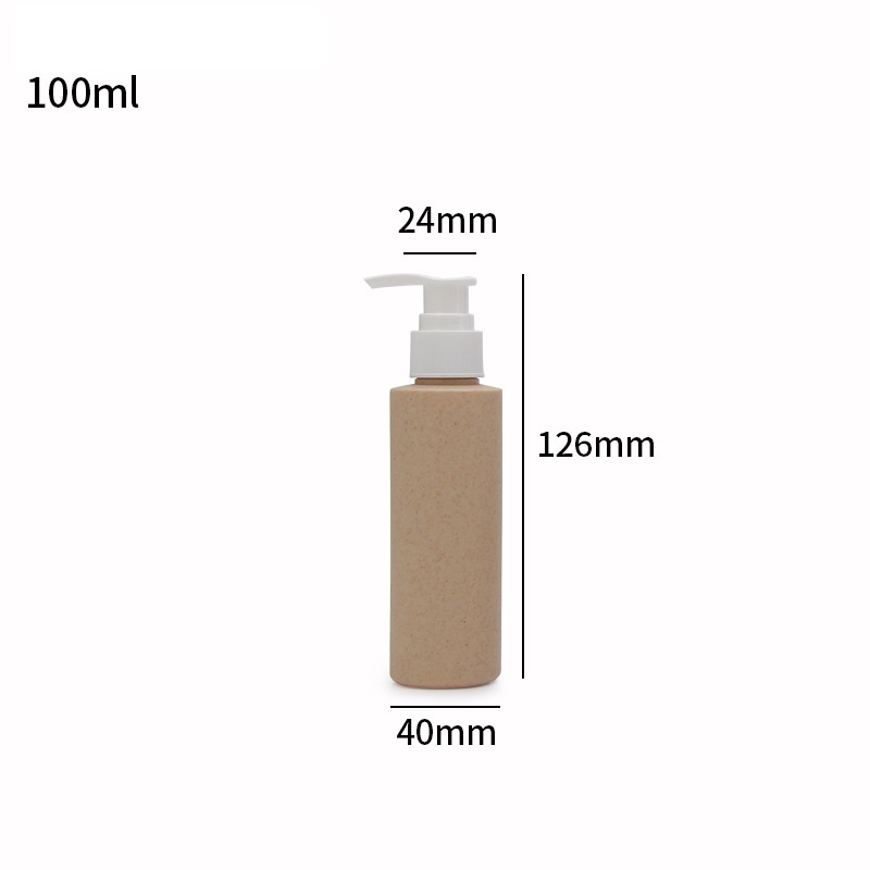 Biodegradable Wheat Straw Plastic Hotel Shampoo Bottles With Pump Dispenser 300ml