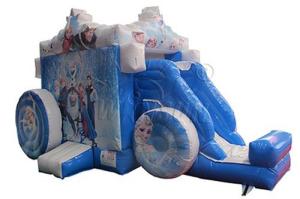 Durable Inflatable Slide And Bounce House , Frozen Carriage Bounce House Combo