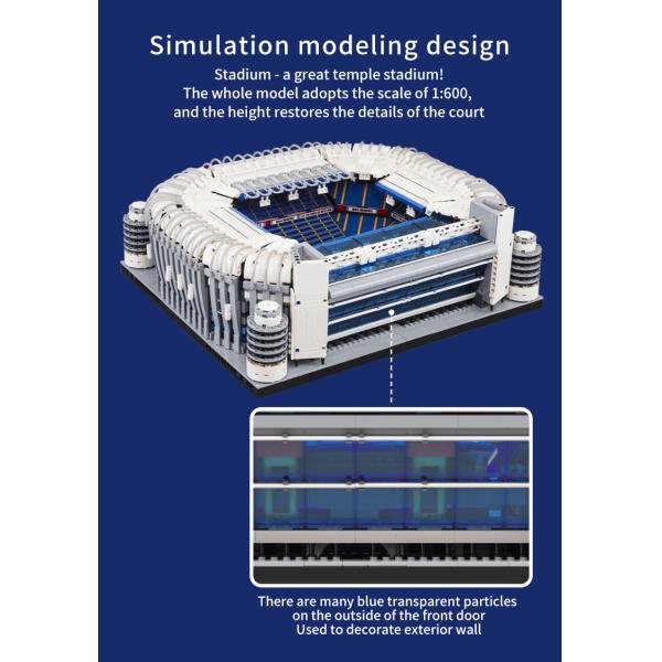 Bernabeu Stadium Small Particle Puzzle Toy Compatible with LEGO Unisex Age Range 8 to 13 Years