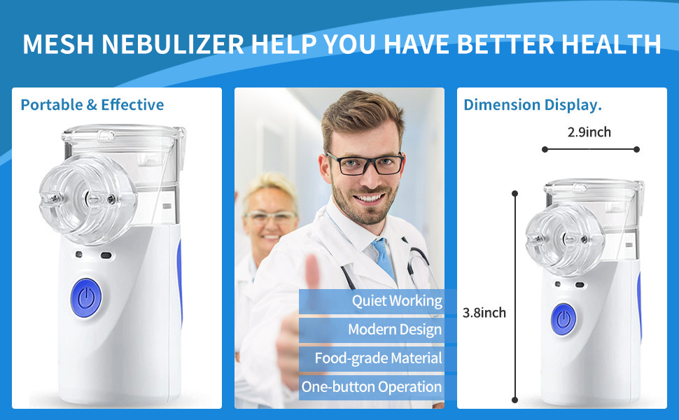 Efficient Atomization Handheld Portable Nebulizer Convenient Handheld Mesh Nebulizer