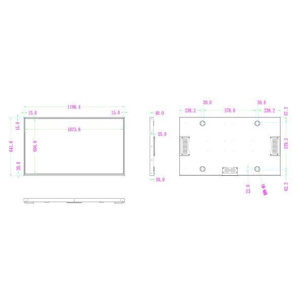 49 Inch Sunlight Readable LCD Panel Repair 2000nits Large Backpack Lcd Advertising Display