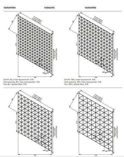 Triangular Open Cell Metal Ceiling Tiles Aluminum Metal Grille Ceiling