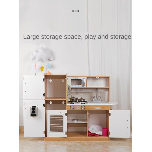 Large 82.5cm Refrigerator Wooden Miniature Kitchen Set Stove White Black