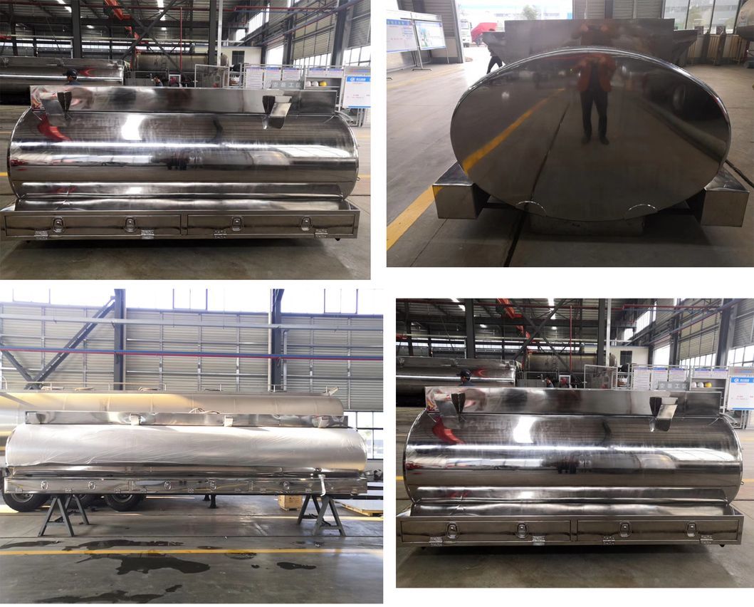 HOWO 10000L 20000L Fresh Milk Transportation Tank Stainless Steel Tanker
