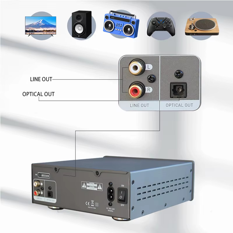 Home Audio HiFi CD Player With Optical Output Remote Control Single Disc CD Player