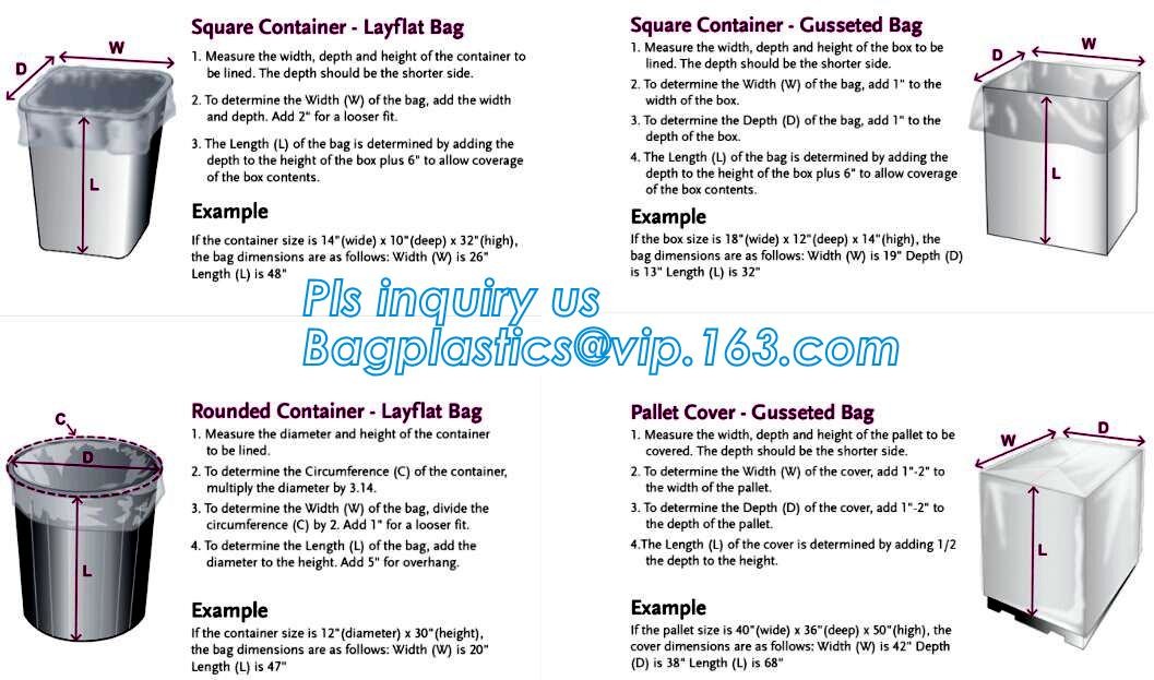 Customized Square Bottom or Side Guesst Plastic Protective Pallet Covers, 4 Mil Dust proof Clear Pallet Covers, BAGPLAST