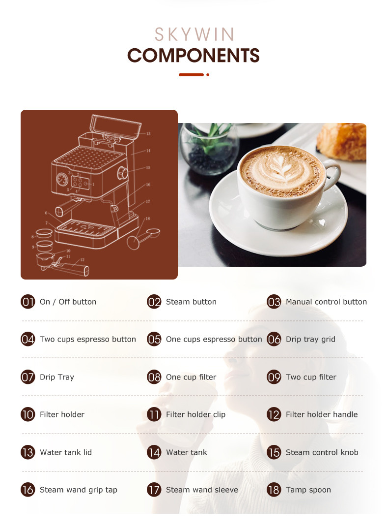 Commercial Fully Automatic Cup Espresso Coffee Machine With Milk Frother
