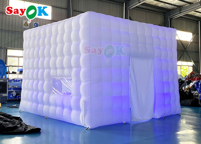 Air Inflatable Tent Airproof LED Outdoor Inflatable Tent Cube 5x5x3.5mH For Party Event
