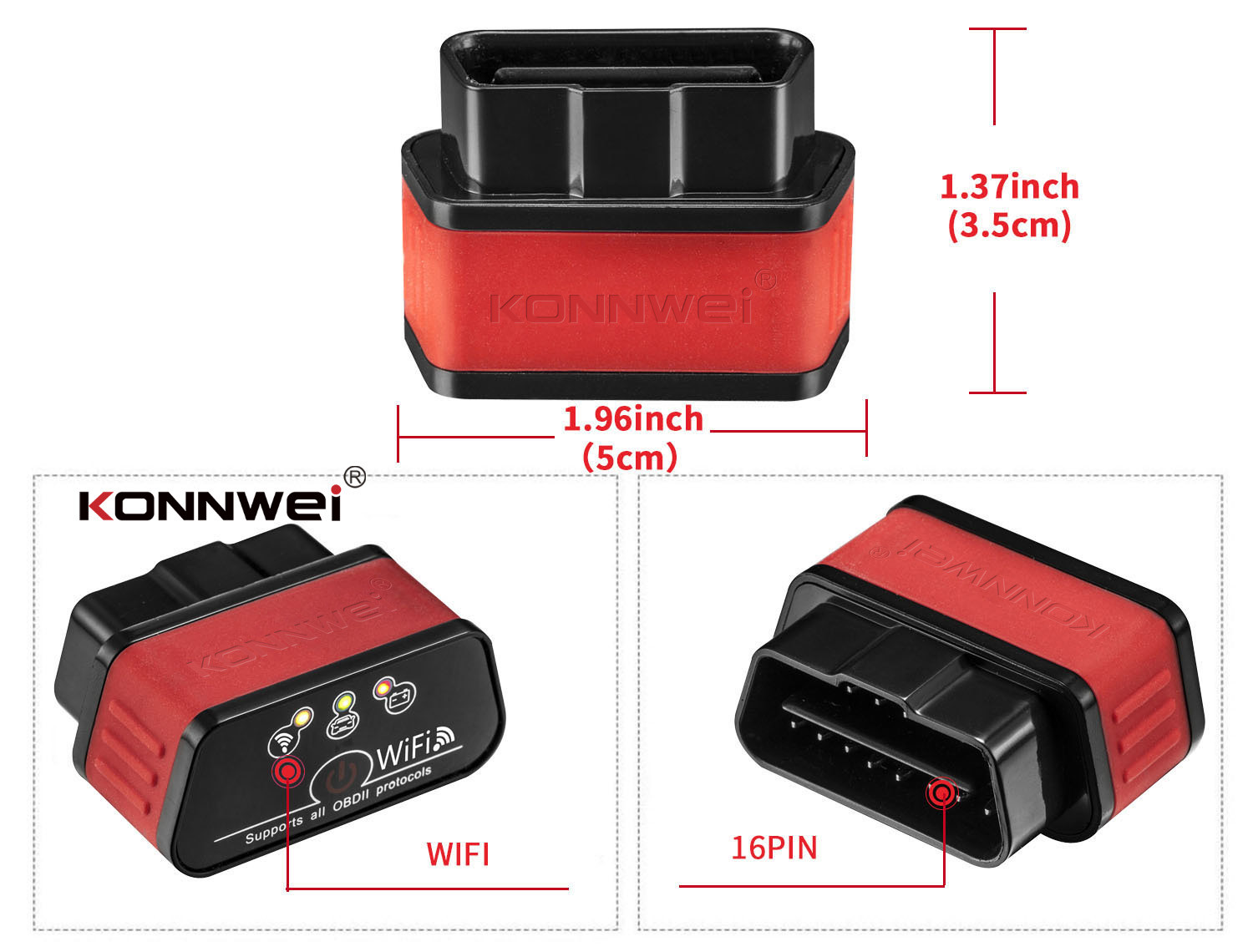 Quick Test WIFI Diagnostic Scanner / Car Engine Check Device For Gasoline And Diesel Cars