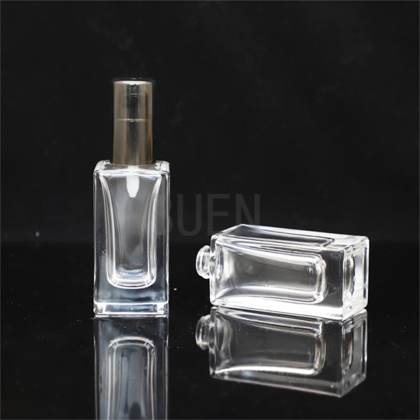 Square Transprent Clear Dropper Bottles Glass 10ml With White Cap 30ml
