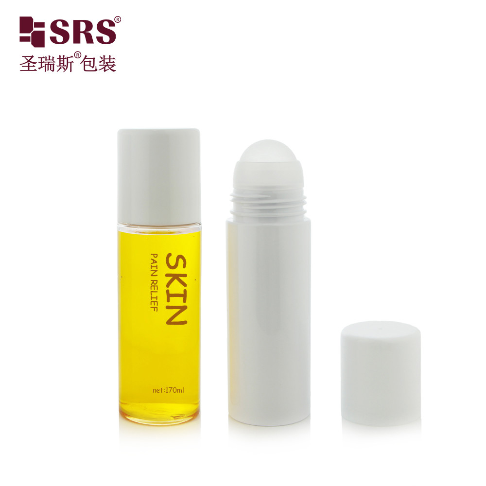 PET43 130ML 170ML Big Capacity PET Plastic Customize Color Round PCR Recycled Roll On Bottle For Deodorant Gel