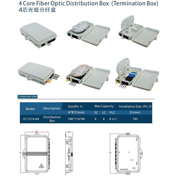 2 Port FTTH Anti UV Fiber Optic Termination Box Waterproof