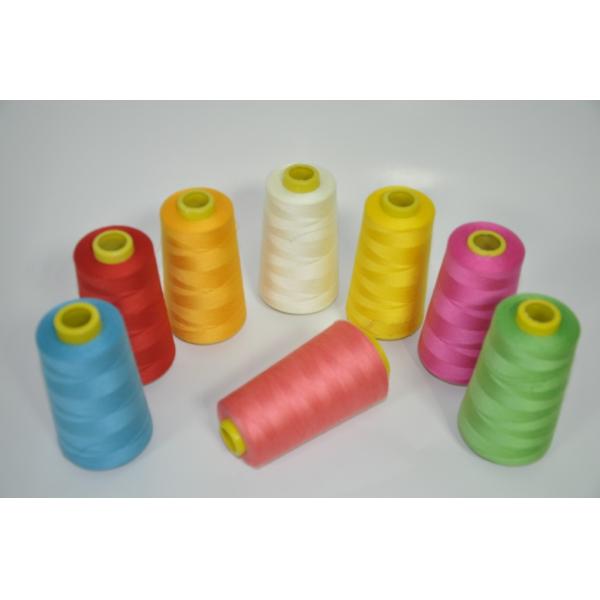 100% Virgin Spun Multi Colored Sewing Thread , Knitting Weaving Polyester Core Spun Thread